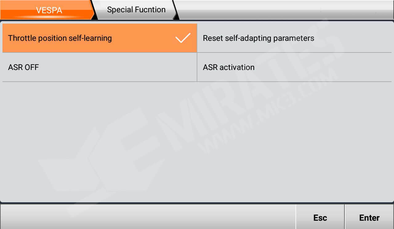 Funzione speciale OBDStar MS80 VESPA