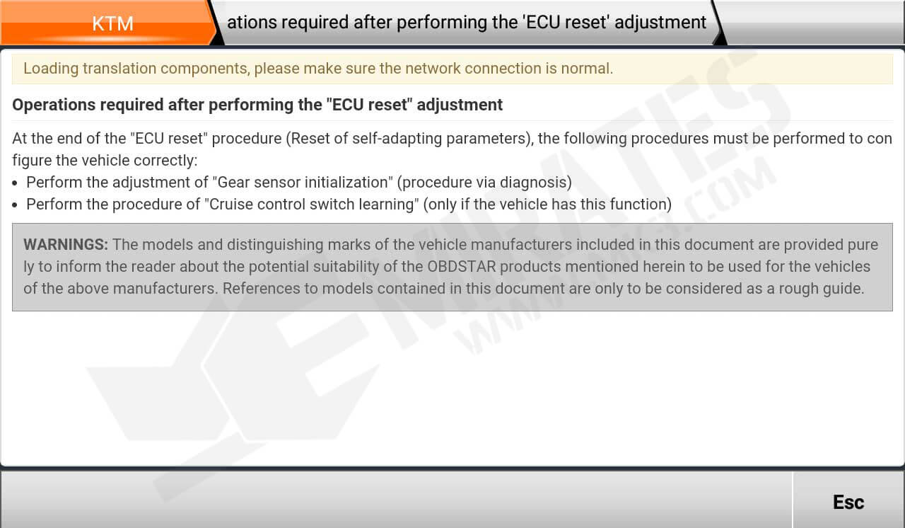 Bollettino tecnico OBDStar MS80 KTM