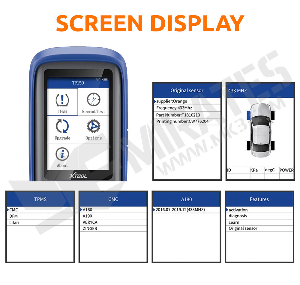 XTool TP150 Screen Display