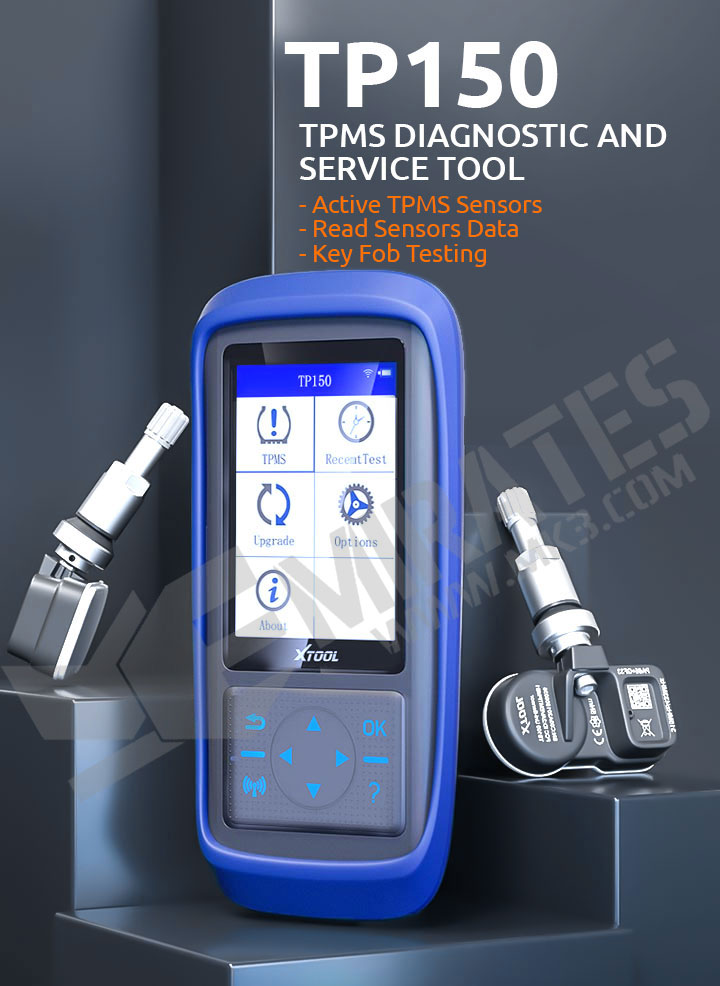 - Sensores TPMS ativos - Ler dados dos sensores - Teste de chaveiro XTool TP 150 TPMS DIAGNOSTIC AND SERVICE TOOL
