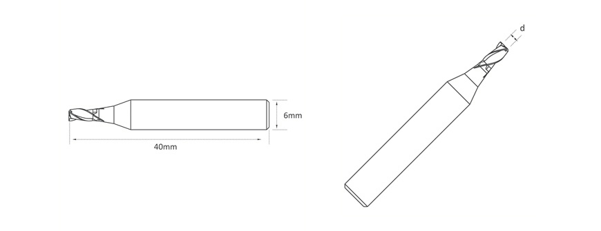Fresa de topo de alta qualidade Melhor preço EW5530B-4F Carbide φ3.0xφ6x40x4F , Acessórios ,Fresa, Peças COMPRE AGORA | Chaves dos Emirados
