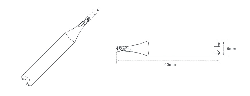 Fresa de topo de alta qualidade com melhor preço e ponto traçador W129M Carbide φ3.0xD6x40x3F Para Viper , Acessórios ,Cortador, Peças COMPRE AGORA | Chaves dos Emirados