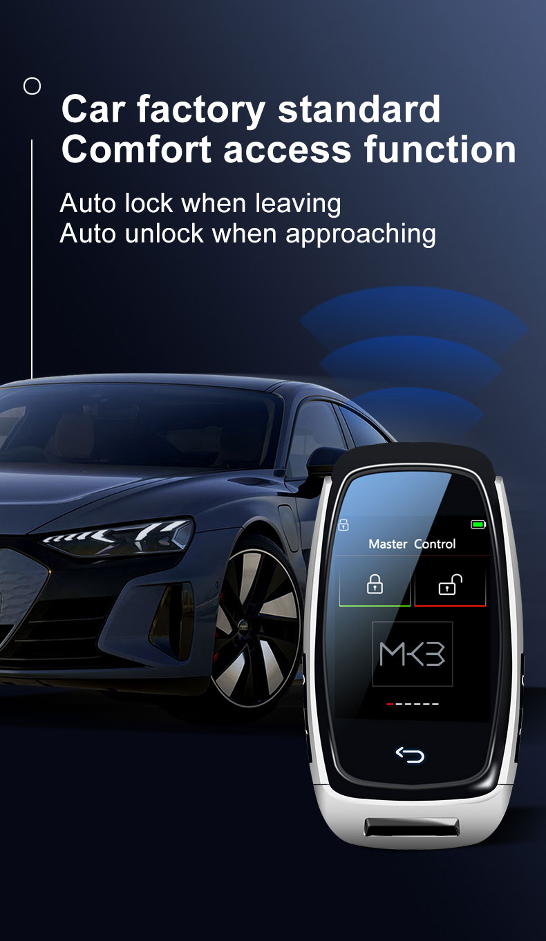 New Aftermarket LCD Universal Smart Key Kit With Keyless Entry And IOS Car Location Tracking System Silver Color | Emirates Keys