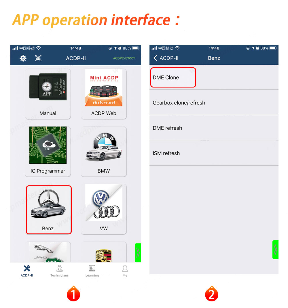 Yanhua Mini ACDP 2 Módulo de Segunda Geração 15 Mercedes-Benz DME Clone Suporte Mercedes Benz Bench mode DME clone | Chaves dos Emirados