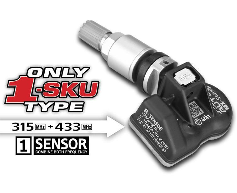 Autel TPMS 1-Sensor M (Press-in) combines both 315MHz + 433MHz frequencies into one TPMS sensor with the highest industry vehicle coverage | Emirates Keys