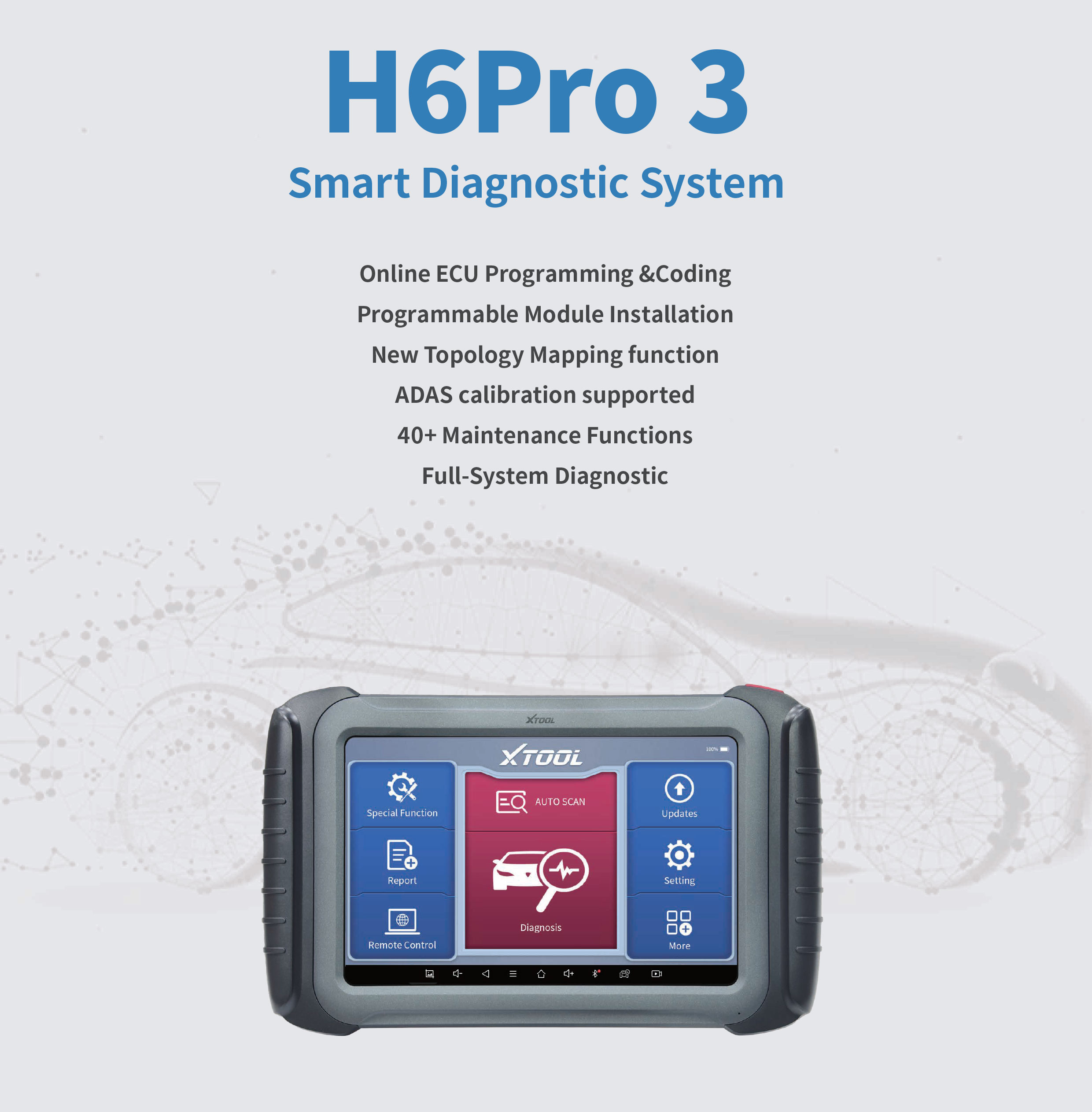 جهاز التشخيص Xtool H6Pro 3 هو نظام تشخيص ذكي للسيارات مصمم للميكانيكيين والكهربائيين ومتاجر إصلاح السيارات | مفاتيح الإمارات