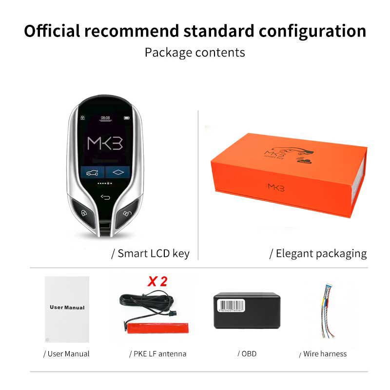 New Aftermarket LCD Universal Modified Smart Remote Key PKE System For All Keyless Car Maserati Style Silver Color | Emirates Keys