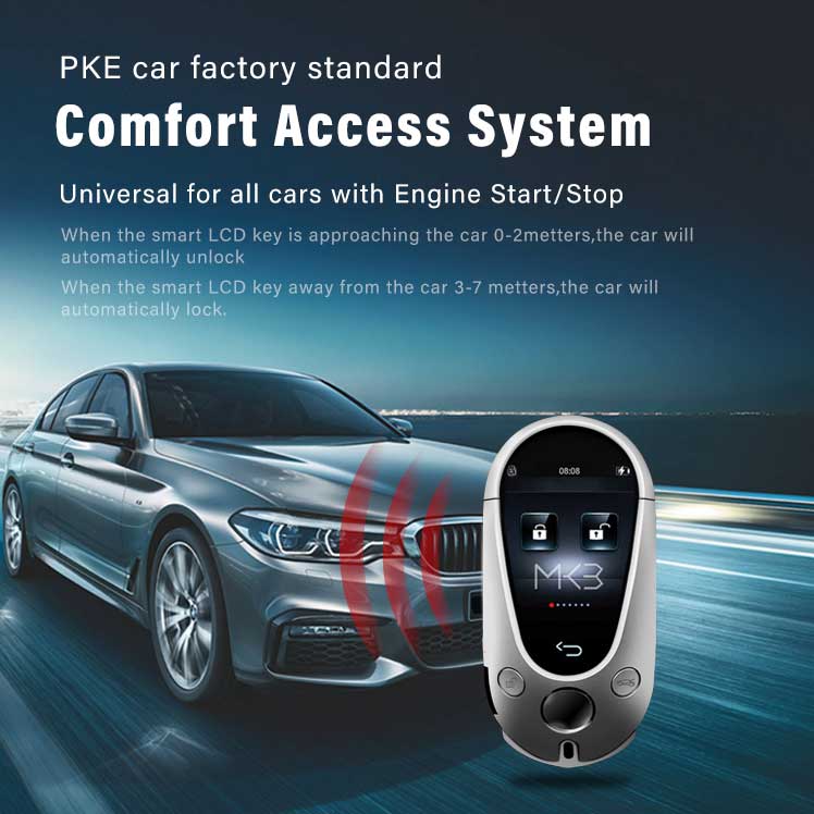 New Aftermarket LCD Universal Modified Smart Remote Key PKE System For All Keyless Car Mercedes Benz Style Silver Color | Emirates Keys