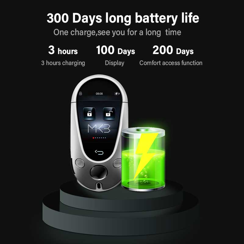 New Aftermarket LCD Universal Modified Smart Remote Key PKE System For All Keyless Car Mercedes Benz Style Silver Color | Emirates Keys