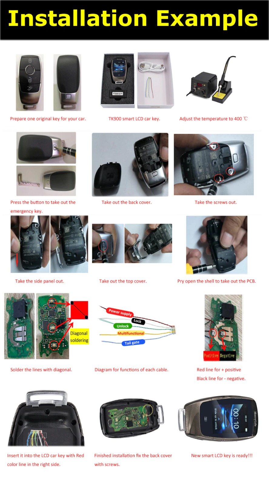 New Aftermarket LCD Universal Modified Smart Key Kit For All Keyless Entry Car Mercedes Benz Classic Style Silver Color | Emirates Keys