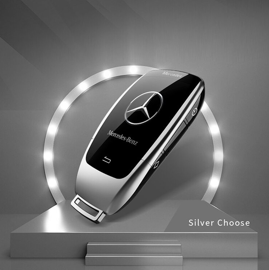New Aftermarket LCD Universal Modified Smart Key Kit For All Keyless Entry Car Mercedes Benz Classic Style Silver Color | Emirates Keys