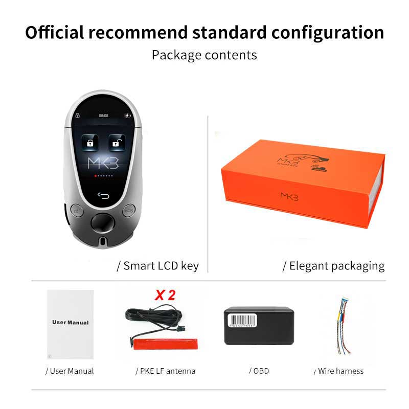 New Aftermarket LCD Universal Modified Smart Remote Key PKE System For All Keyless Car Mercedes Benz Style Silver Color | Emirates Keys