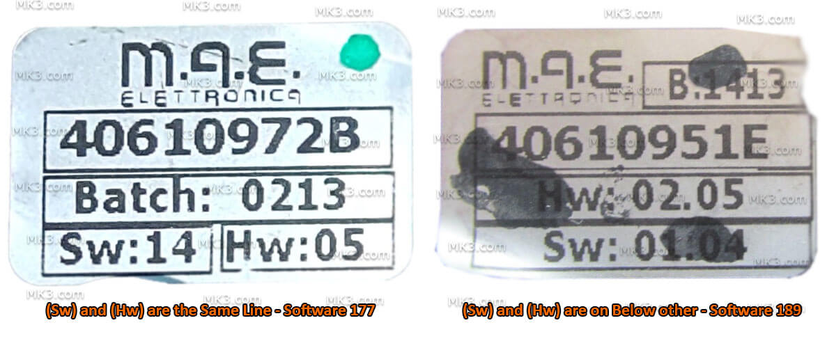 (Sw) and (Hw) are the Same Line - Software 177 But in Software 189 (Sw) and (Hw) are on Below other Difference Between SW And HW Software 177 and 189